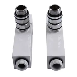 Набір кран напівоборотний кутовий з американкою Solomon Lux 1/2″ Cube White 8888 (2шт.) 000021914 - мініатюра 7
