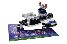 Конструктор блоковий QB300-205 "Block&Steps: Морська Місія" + ходилка та меморі гра 3в1, 124дет. qbee - мініатюра 5