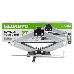Домкрат ромбовий Belauto 2 т гумова подушка 120-413 мм (DM20) - мініатюра 3