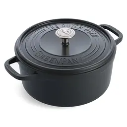 Каструля з кришкою GreenPan Featherweights 22 см 3,3 л з керамічним покриттям чорний (CC005056-001)