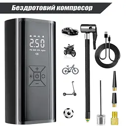 Автомобільний Компресор Suitu 6000 mAh 150 PSI 120W Автокомпресор Портативний Акумуляторний Автомобільний Насос для Авто Шин - мініатюра 2