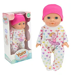 М'яка лялька-пупс Yala baby з блакитними очима в рожевому чепчику та комбінезоні, 17 см (YL2517C-K)
