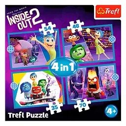 Пазли 4в1 Trefl Inside Out 2 Думками навиворіт 2 Правлять емоції 35, 48, 54, 70 деталей дитячі пазли Disney Pixar (SKU-219) - мініатюра 3