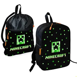 Шкільний рюкзак дитячий Minecraft + Сумка для взуття спортивної форми рюкзак-мішок для хлопчика (01710)