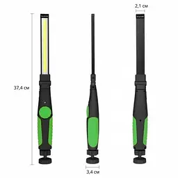 Ліхтар акумуляторний WORKLIGHT-W55-COB поворот 180o з магнітом зелений - мініатюра 2