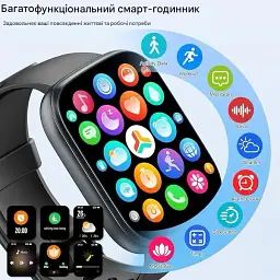 Смарт-годинник Poounur T80 з 1.95" HD дисплеєм Bluetooth дзвінками водонепроникний IP68 120 спортивних режимів чорний (SKU-143) - мініатюра 5