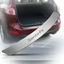 Накладка на задній бампер для Hyundai Santa Fe II 2006-2012 Нержавіюча сталь без загину 1 шт (Premium B-HY08)