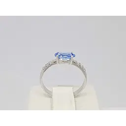 Срібне кільце Агні Момент з кварцом tanzanite і фіанітами. 1309/1Р-QTANZ 17 - мініатюра 4
