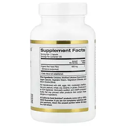Рис червоний Red Yeast Rice 600 mg 120 рослинних капсул California Gold Nutrition vit0005005 - мініатюра 2