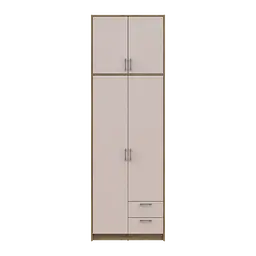 Шафа для одягу Doros Ронді з високою антресолею Дуб Артізан/Кашемір 2 ДСП 82х52х260 (42005192) - мініатюра 4