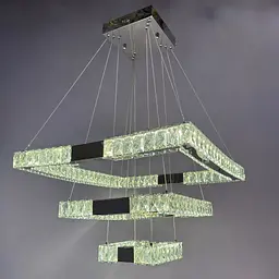 Люстра Linisoln 7965-60*40*20 CH метал, кришталь, LED, 100Вт, 15-17м², пульт dimmer, висота 120-50 см, ширина 60*40*20 см - мініатюра 2