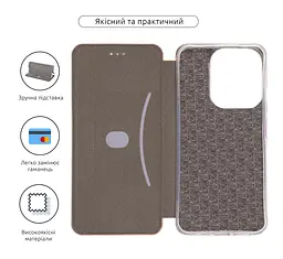 Чехол-книжка для Xiaomi Redmi 15C 4G Poco C85 4G, G-Case, розовый, кожаный чехол-книжка из экокожи (PU) и TPU, с магнитом, с подставкой и вместительным кардхолдером, противоударный, защита всего корпуса, ArmorStandart (ARM87098) - мініатюра 3