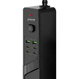 Мережевий фільтр Proove Power Strip P-04C (4 розетки + 2 USB + 4 Type-C) 3М black (PSPS25002431) - мініатюра 3