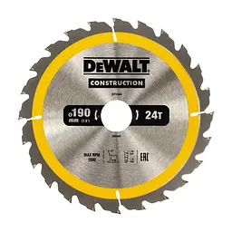 Диск пиляльний DeWALT CONSTRUCTION 190х30 мм, 24z (ATB), 16 градусів (DT1944)