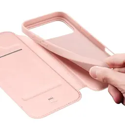 Чохол-книжка Dux Ducis з кишенею для візиток для Apple iPhone 17 Pro Max (6.9) Rose Gold - мініатюра 4