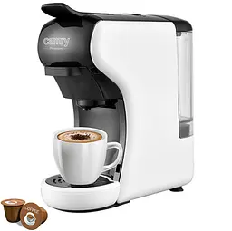Капсульная кофемашина Camry CR 4414 w, 19 бар, 1450 Вт, совместима с Nespresso, Dolce Gusto, Lavazza, компактная