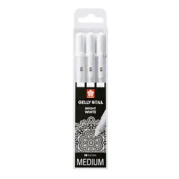 Набір гелевих ручок BASIC MEDIUM 08 Біла 3шт. Sakura