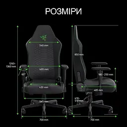 Ігрове крісло Razer Iskur V2 Fabric Black (RZ38-05310100-R3G1) - мініатюра 10
