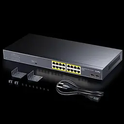 Комутатор Cudy GS1020PS2, 16-Port Gigabit PoE+ Switch with 2 Gigabit SFP ports 200W (GS1020PS2) - мініатюра 2