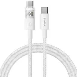 Дата кабель Baseus Display 2 Type-C to Type-C 100W (1m) (P10382702) Moon White - мініатюра 2