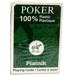 Карти гральні Piatnik 100% Plastic Poker Economy single deck (green) (PT-136214)