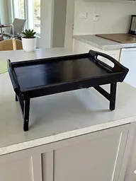 Складаний кавовий столик для сніданку в ліжко чорний 42×28×17 см №3 - мініатюра 3