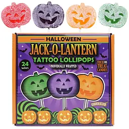 Льодяники на паличці Halloween Pumpkin Tattoo Lollipop 24 шт, 288г