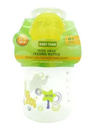 Пляшечка для годування Baby Team, з широким горлечком, 150 мл, жовтий (1003_желтый) - мініатюра 2