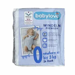 Дитячі підгузки Babylove Premium 0 newborn XS (до 3 кг), 24 шт