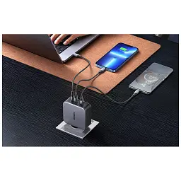 Зарядний пристрій Ugreen 3xUSB 140W (2хUSB-C+USB-A) Gan CD289 with C to C Cable 1.5m (90549) - мініатюра 5