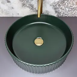 Умивальник VBI Brindisi M накладний 40x40 см emerald VBI-014105 - мініатюра 2