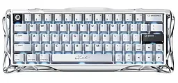 Клавиатура GravaStar Mercury V60 Pro 60 keys Blackcore 8K USB-A RGB Chrome Silver (GSV60PRO_XTAL_SLV)