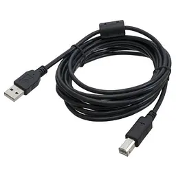 Кабель USB 2.0 AM - USB BM, 4.5 м, чорний, Patron, феритовий фільтр (PN-AMBM-45F)