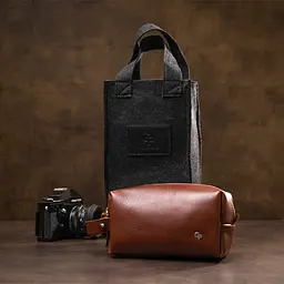 Чоловіча шкіряна косметичка GRANDE PELLE 18х10х8 см acs0018590 - мініатюра 9