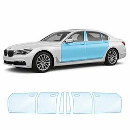 Антигравійна захисна бронеплівка за лекалами для BMW 7 Series G11/G12 2015-2019 - зони дверей і стійки вікон