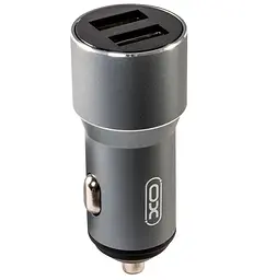 Автомобільний зарядний пристрій XO CC30 Metal car charger Сірий