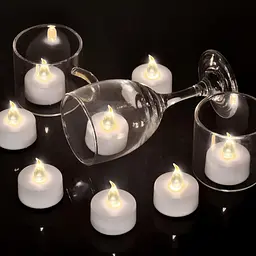Безпламні світлодіодні чайні свічки Biyanuo Tea Light, 12 шт. Мерехтливі червоні 200+ годин Tealight Candle - мініатюра 5