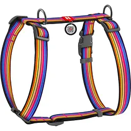 Шлея для собак Waudog Nylon Лінія 1, H-подібна, анатомічна, S (30-40х30-50х1,5 см), різнокольоровий (5614)