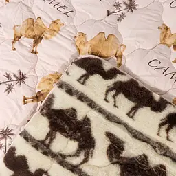 Ковдра євро зимова стьобана з холофайбера Arda Camell wool 41075 195х215 см - мініатюра 8