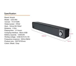Комп'ютерна колонка Kisonli LED909 Black-Grey - мініатюра 5