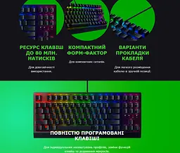 Механічна ігрова клавіатура RAZER BlackWidow V-3 TKL RU Green Switch Black - мініатюра 3