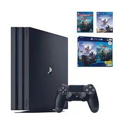 Консоль Sony PlayStation 4 PRO 1TB CUH 72 Black обслугована + Геймпад бездротовий DualShock 4 + коробка + 2 гри + гарантія б/в