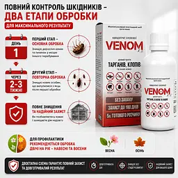 Комплект від бліх для 1-кімнатної квартири Venom суспензія+пудра Pudra - мініатюра 3