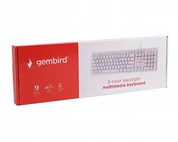 Клавіатура KB-UML3-01-W-UA, 3-х кольорове підсвічування клавіш, USB, White (KB-UML3-01-W-UA) Gembird teh0028299 - мініатюра 5