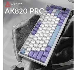 Клавіатура ігрова механічна бездротова Ajazz AK-820WP PRO White-Purple RGB Gift Switch Hot-Swap 2.4G/Bluetooth/USB - мініатюра 7