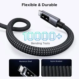 Дата кабель USB-C to USB-C 1.0m PD 100W L509 black Ugreen (35501) - мініатюра 10