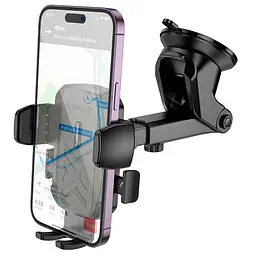 Тримач Hoco Gamble one-button Car holder H65 center console 4.5-7" - мініатюра 2