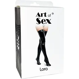 Сексуальні вінілові панчохи Art of Sex - Lora, розмір S, колір чорний - мініатюра 4