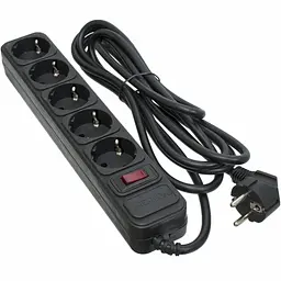 Мережевий фільтр 3.0 m3*1.5mm2 (SP-1653) 5 розеток BLACK (EXT-PN-SP-1653)