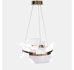 Підвісна світлодіодна люстра Artlight 512162/400GD золота з фігурним прозорим акриловим розсіювачем та трьома режимами світла - мініатюра 4